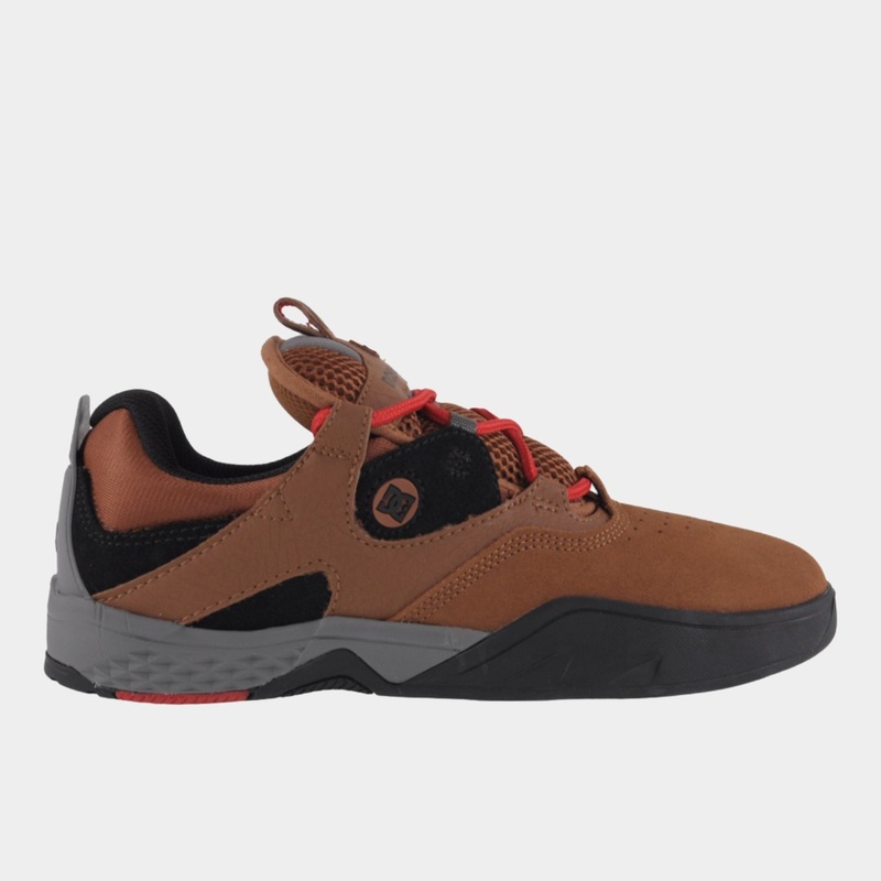 DC Shoes Kalis Skate Shoes – Brown / Black / Red UK 7