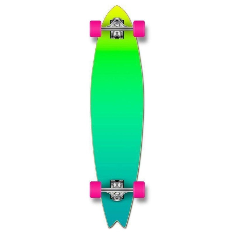 Fishtail Longboard 40 inch Gradient Green from Punked – Complete Complete