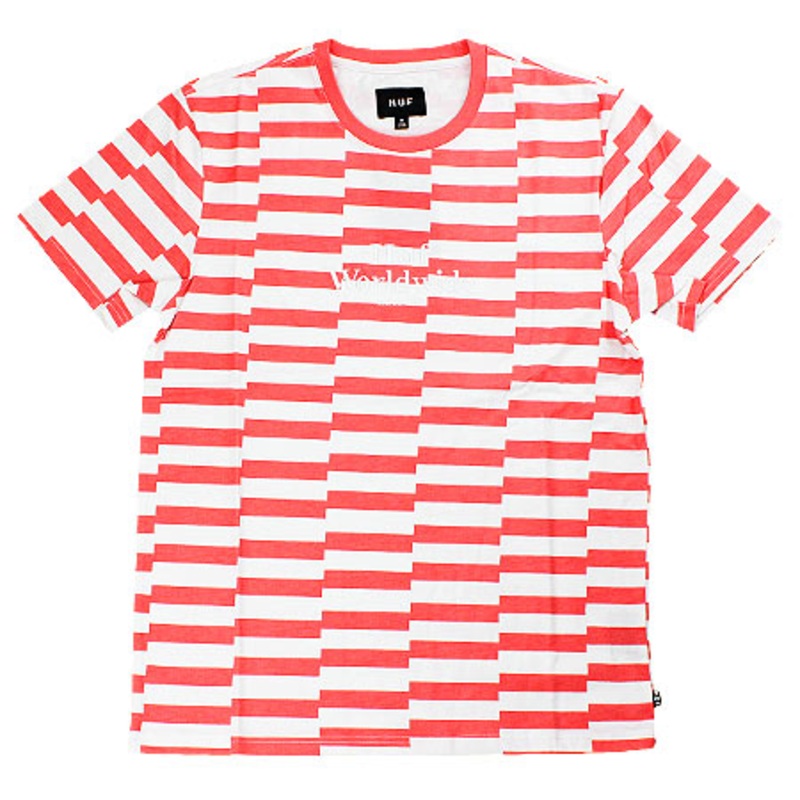 HUF Off Set T Shirt Salmon Medium