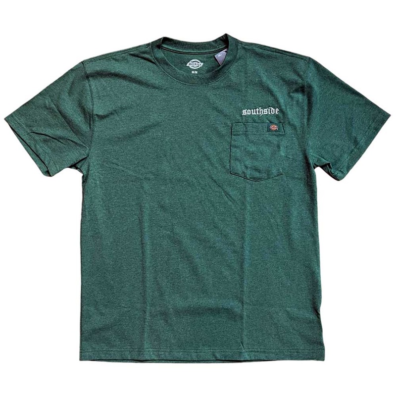 Old English Heather Forest Green Southside x Dickies Skateboarding Tee Embroidered SM