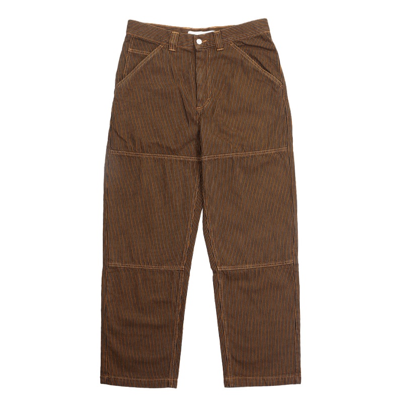 Polar Skateboards 93 Work Pants Hickory Stripe Rust 28×30