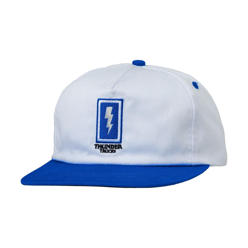 Thunder Adj. Boxed Bolt Snapback Hat White/Blue