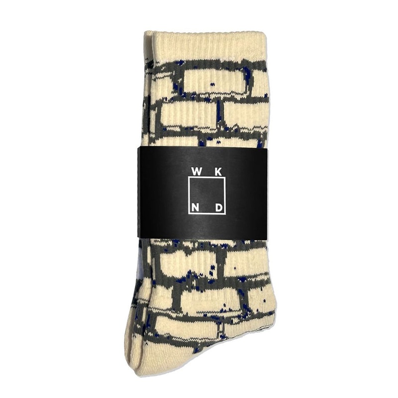 WKND Skateboards Brick Crew Socks Cream One Size Fits All