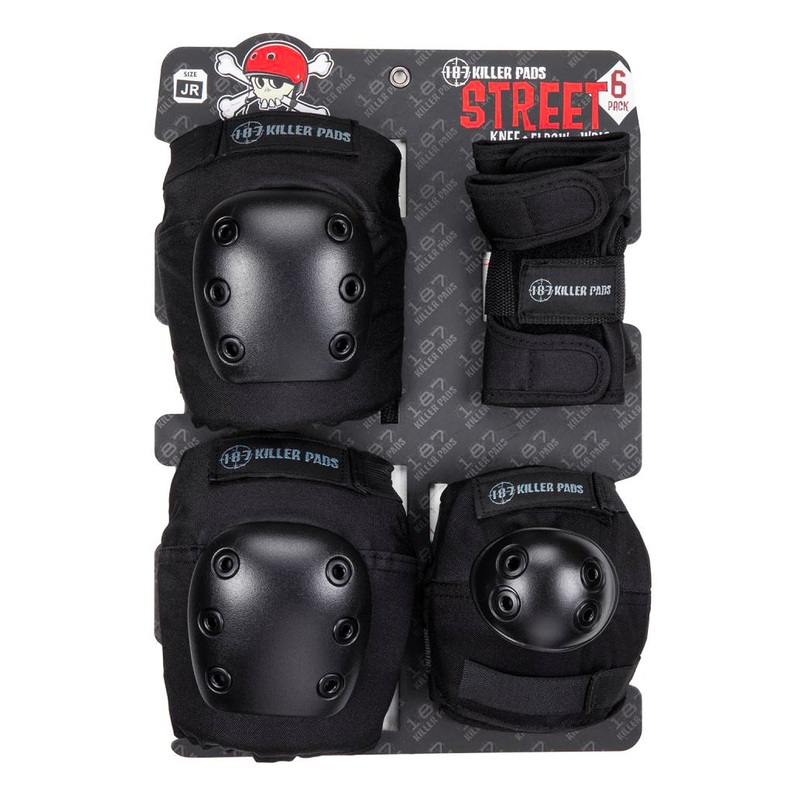 187 Killer Pads Adult Street Six Pack – Black Adult XS