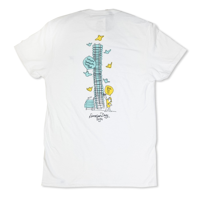 Coureur Goods Skateshop Day 2024 Gonz Deck Wall Tee White S