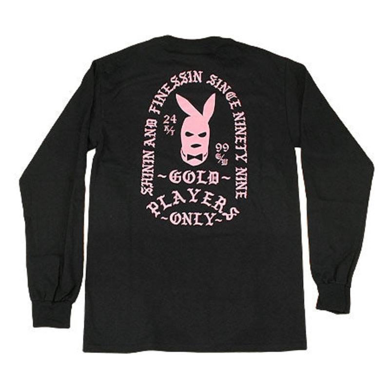 Gold Wheels Player Longsleeve T Shirt Black Extra Large
