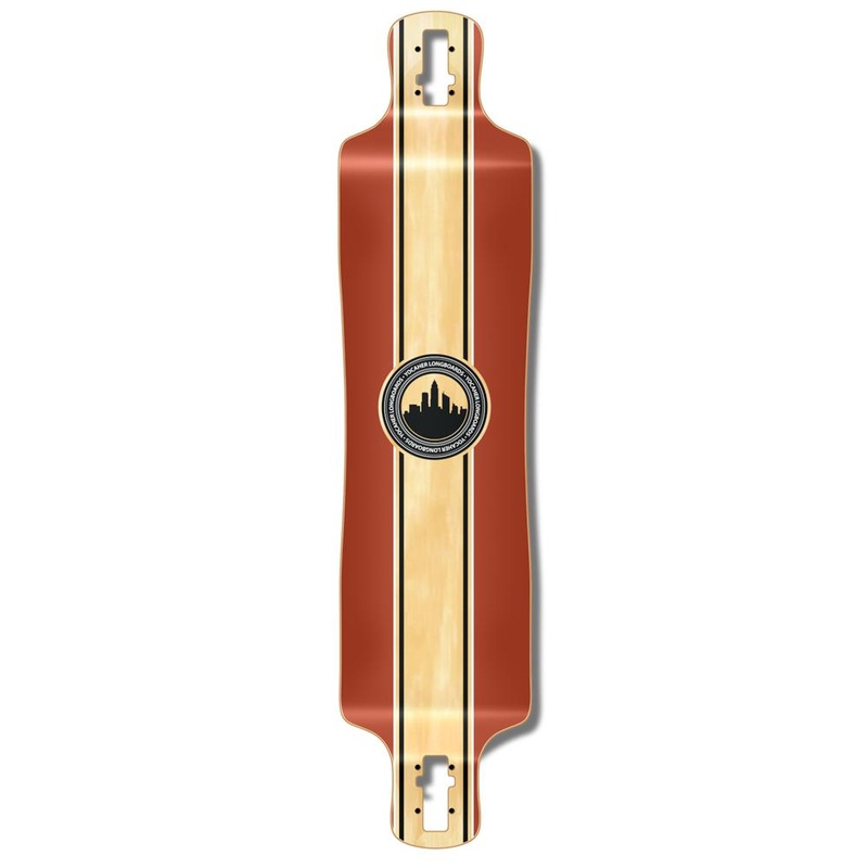 Punked Lowrider Crest Burgundy Longboard Deck Deck