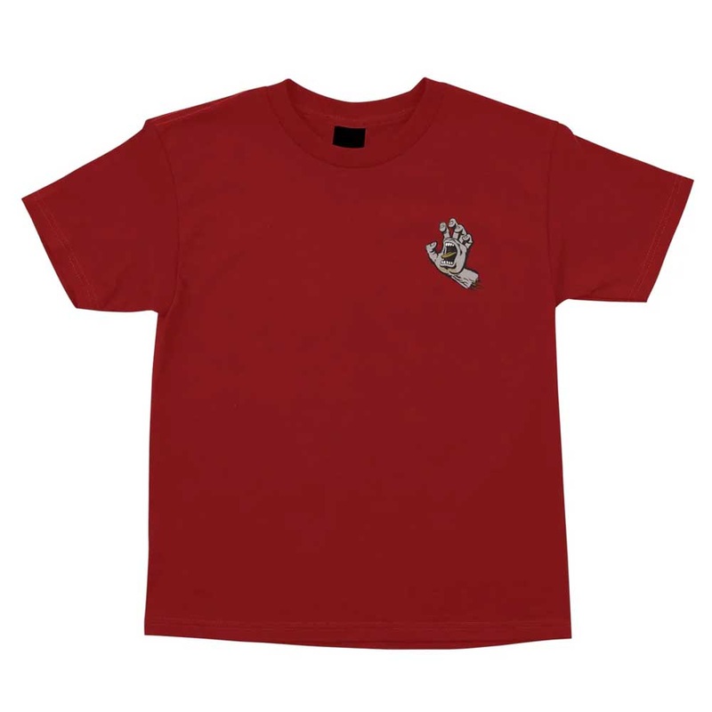 Santa Cruz Screaming Hand Midweight Short Sleeve Youth T-Shirt Small Red