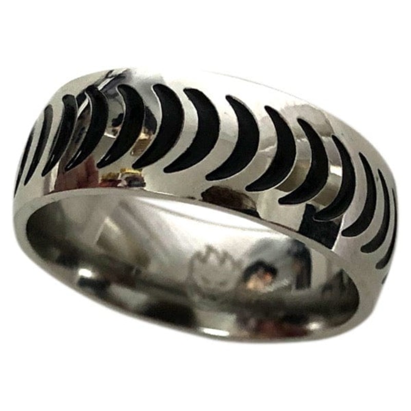 SPITFIRE CRESCENT RING STAINLESS BLACK 9