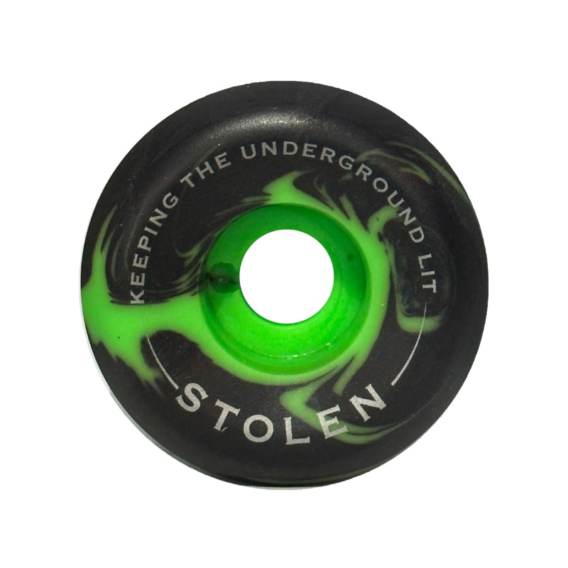 Spitfire x Stolen “Black/Green Swirl” Formula Four Conical Wheels 99 Duro – 56mm –  SET