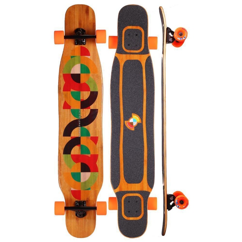 Synergy Fiberglass Flex Bamboo 48″ Dancing Longboard Deck with griptape