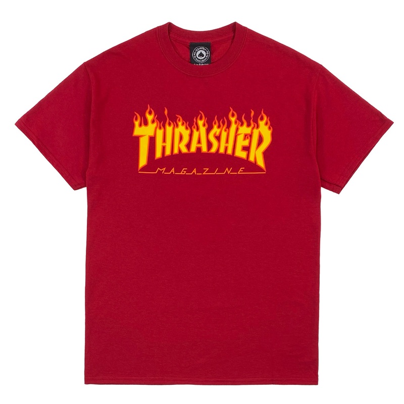 Thrasher Flame Logo T Shirt – Cardinal Red S
