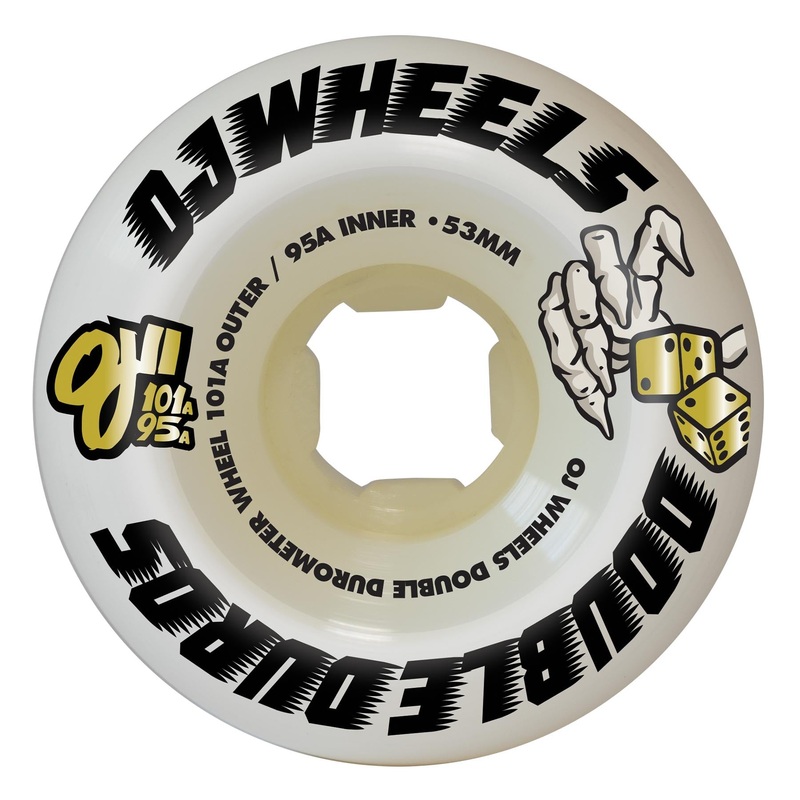53mm Double Duro White Mini Combo 101a/95a OJ Skateboard Wheels White 53mm