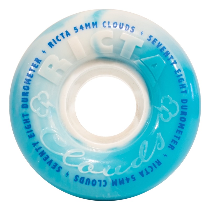 54mm Clouds Blue Swirl 78a Ricta Skateboard Wheels Blue Swirl 54mm