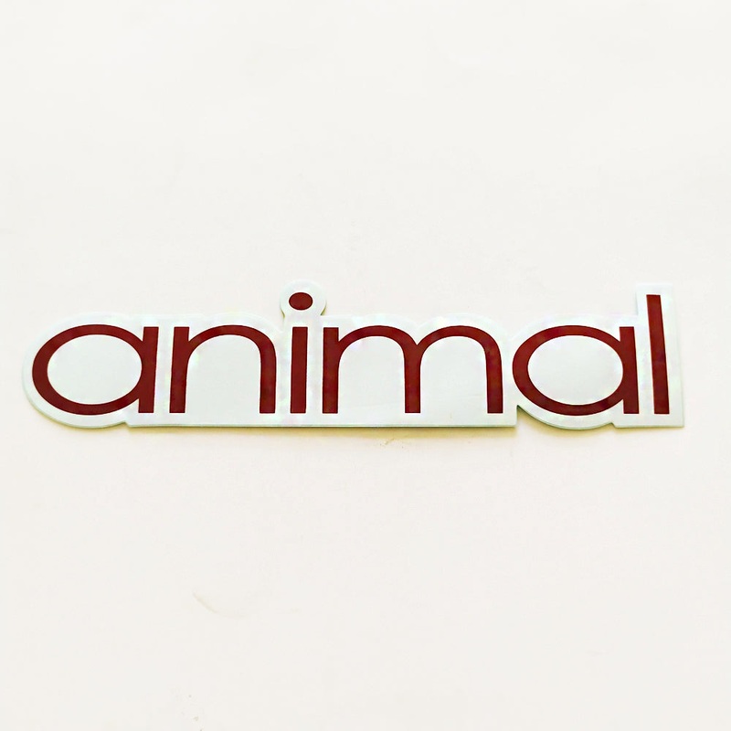 Animal Bikes BMX Sticker / Decal – 14.5 cm across approx – White / Maroon