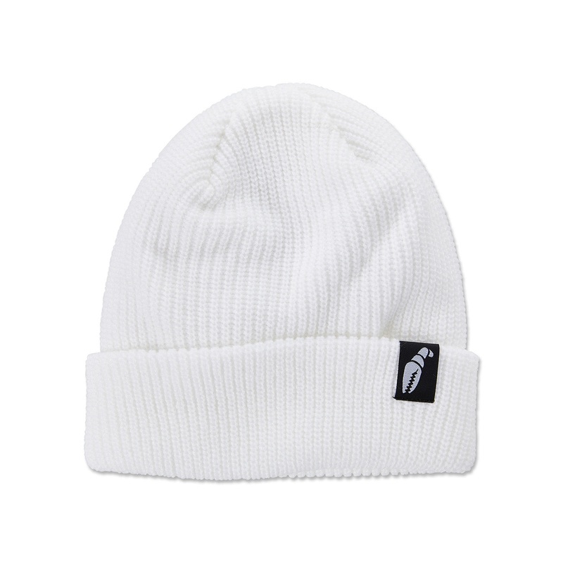 Crab Grab Claw Label Beanie White