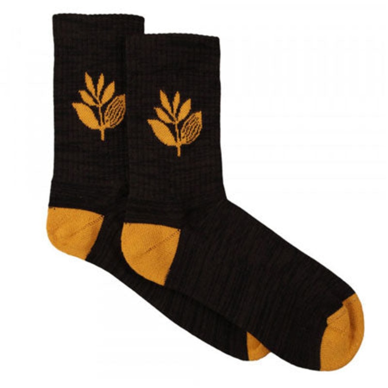 Magenta Plant Socks Black/ Yellow One size fits all