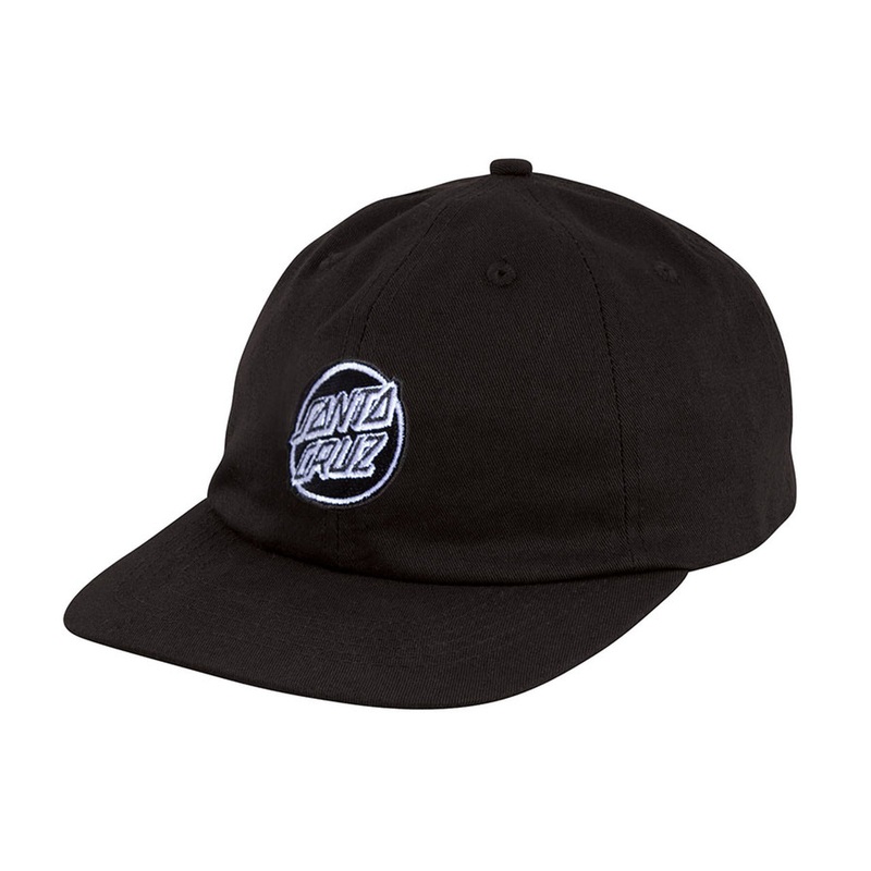 Santa Cruz Opus Dot Unstructured Low Profile Strapback Hat Black