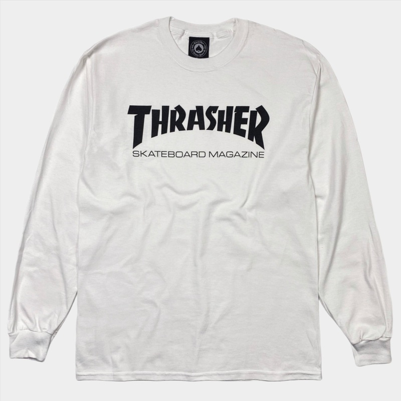 Thrasher Skate Mag Logo Long Sleeve T Shirt – White S