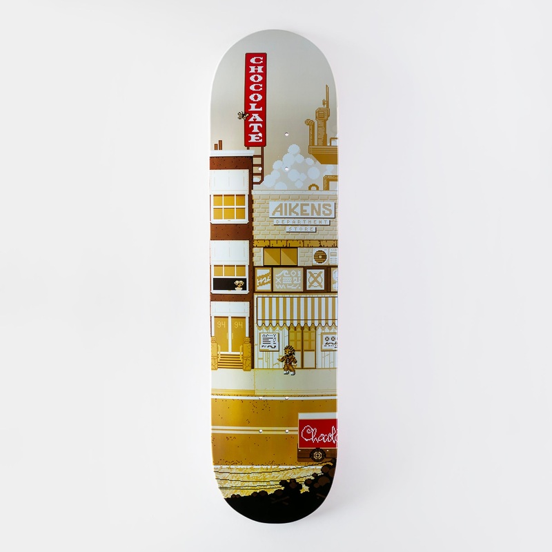 Chocolate 8″ Pixel City Carl Aikens Deck – Brown