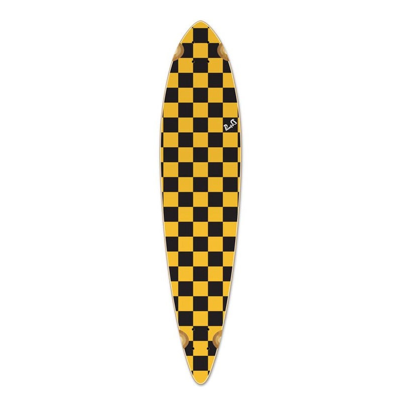 Punked Pintail Longboard Deck Checker Yellow Deck