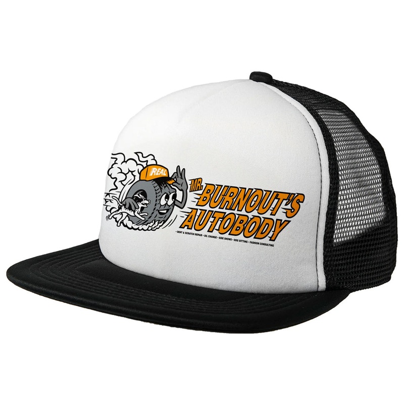 Real Autobody Trucker Hat White/ Black One Size Fits All