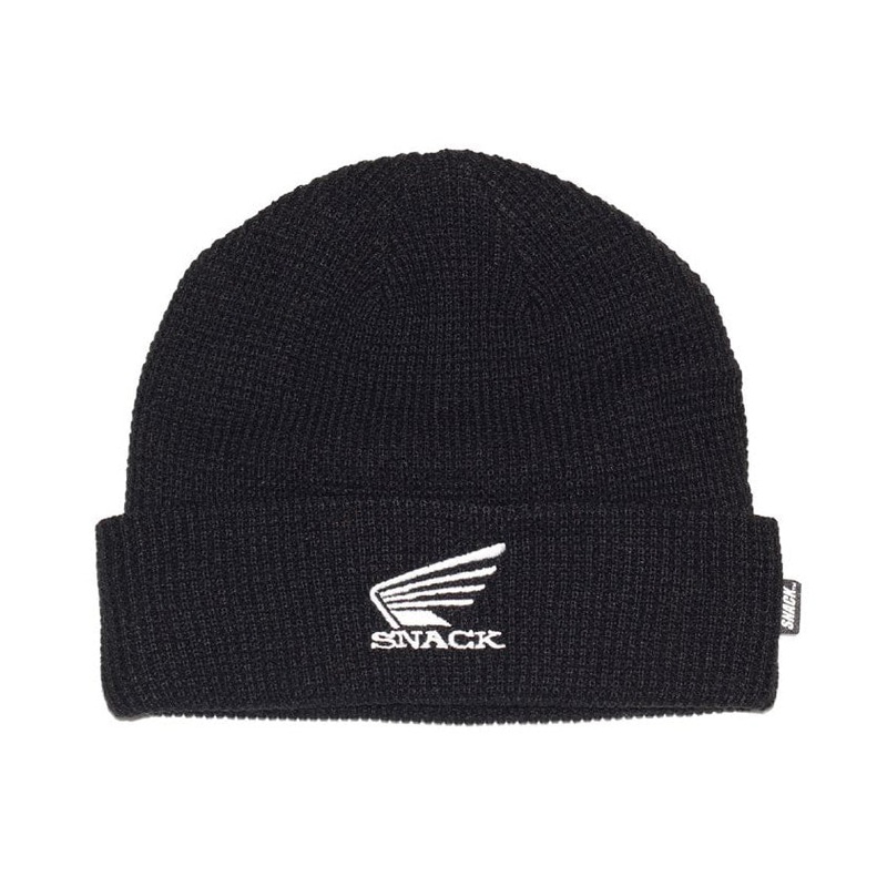 Wings Waffle Knit Beanie (Black)