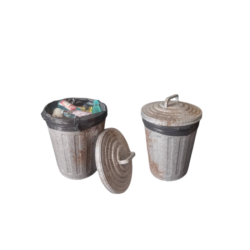 METAL TRASH CAN(RUSTED)