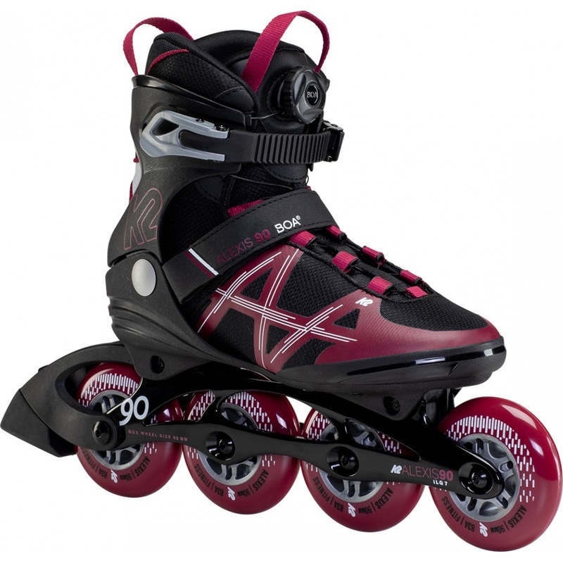 K2 Alexis 90 Women’s Inline Skates 2021-Black/Burgandy