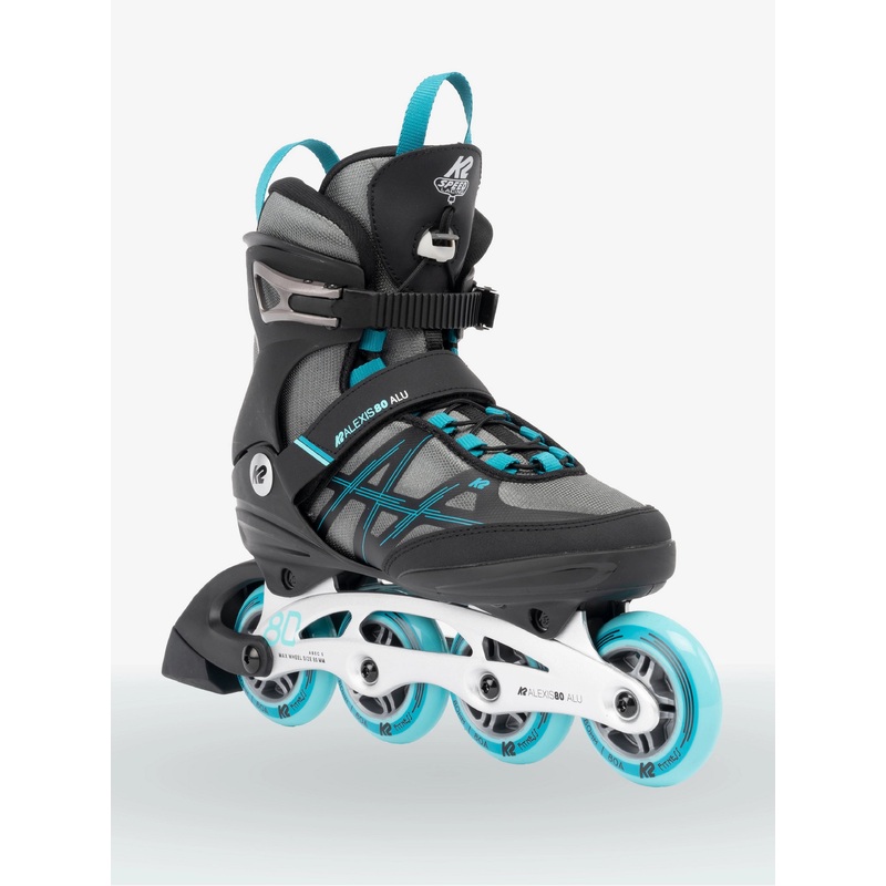 K2 ALEXIS 80 ALU INLINE SKATES 2022-GREY/CYAN